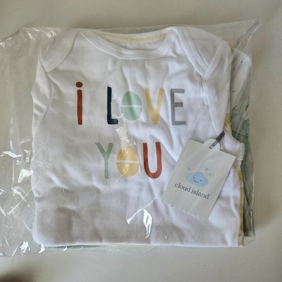 Cloud Island Cotton New Baby Infant Boy Girl Bodysuits 18 Months Set of 4 - Picture 7 of 7